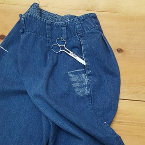 Vintage Cherokee High Waist Pleated Distressed Painterly Jeans Made in the USA // 25 waist image 5