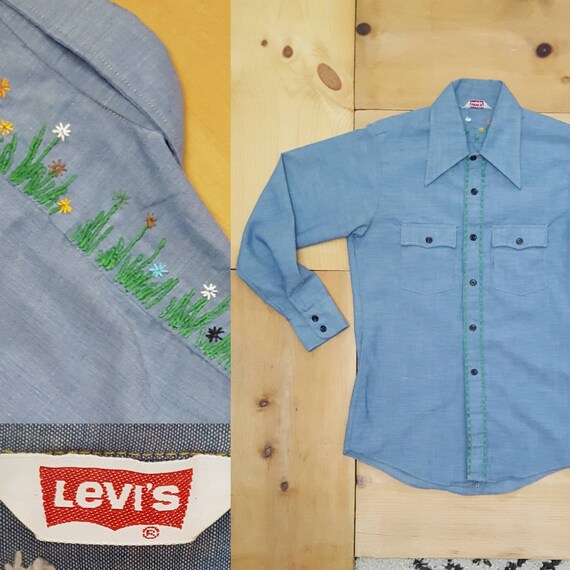 Vintage Levi's Chambray Shirt // Vtg 70s Levis Cha