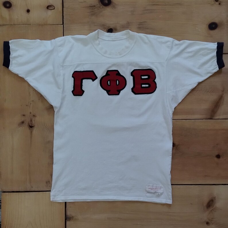 Vintage Gamma Phi Beta Jersey Cut Tee w/ Applique Named Vom-It // All Cotton Made in the USA T Shirt image 2