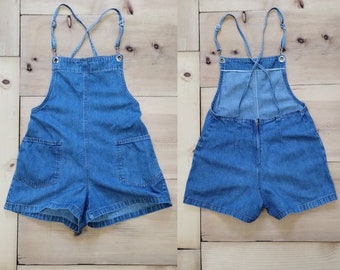 Vintage 90s Denim Shortalls Made in the USA / s