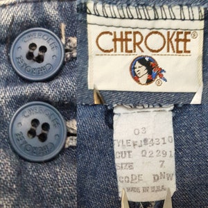 Vintage Cherokee High Waist Pleated Distressed Painterly Jeans Made in the USA // 25 waist image 9