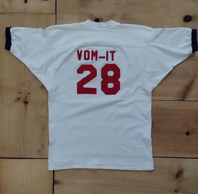 Vintage Gamma Phi Beta Jersey Cut Tee w/ Applique Named Vom-It // All Cotton Made in the USA T Shirt image 4