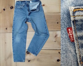 Vintage Levi's 550 Jeans // Vtg 90s Levis Made in USA Distressed Faded Denim Jeans // 30.5" cintura