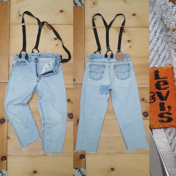 Vintage LEVI'S Trashed Threadbare Jeans W/ Suspenders - Etsy