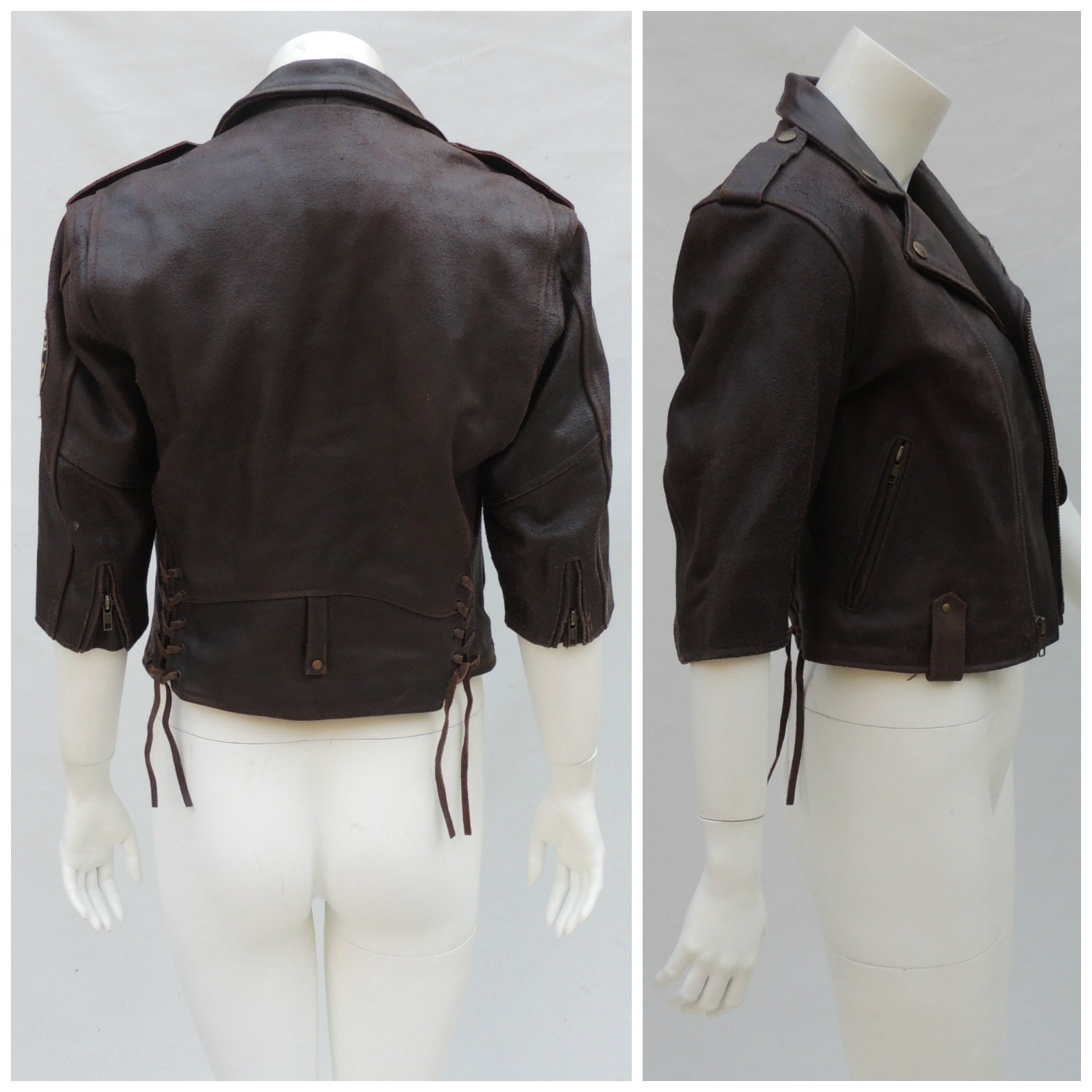 ビンテージ　DKNY ブラウンレザー シングルライダースジャケット80s 90s ビンテージ DKNY ブラウンレザー シングルライダースジャケット
