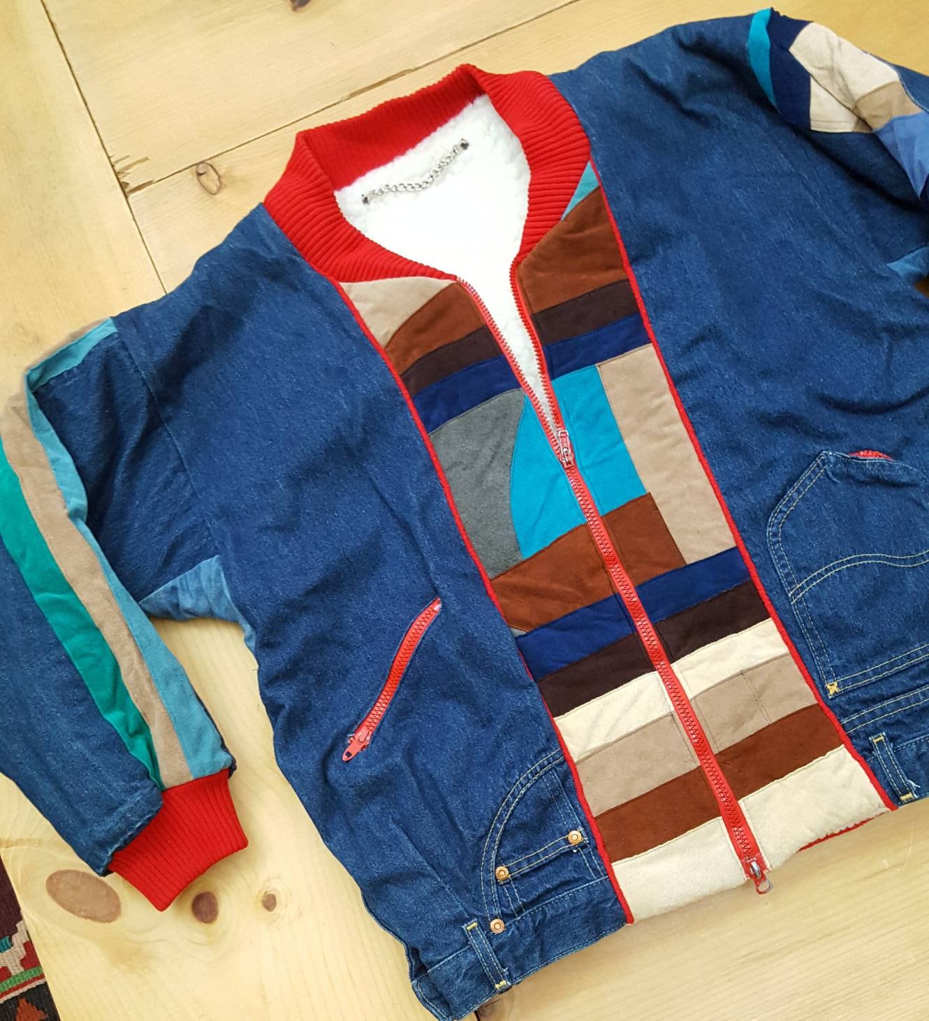 Vintage Patchwork Jacket // Vtg Lee Jeans Denim + Quilted