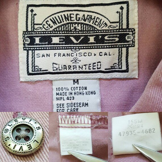 Vintage Levi's Shirt // Vtg  Levis Dusty Pink Cot… - image 7