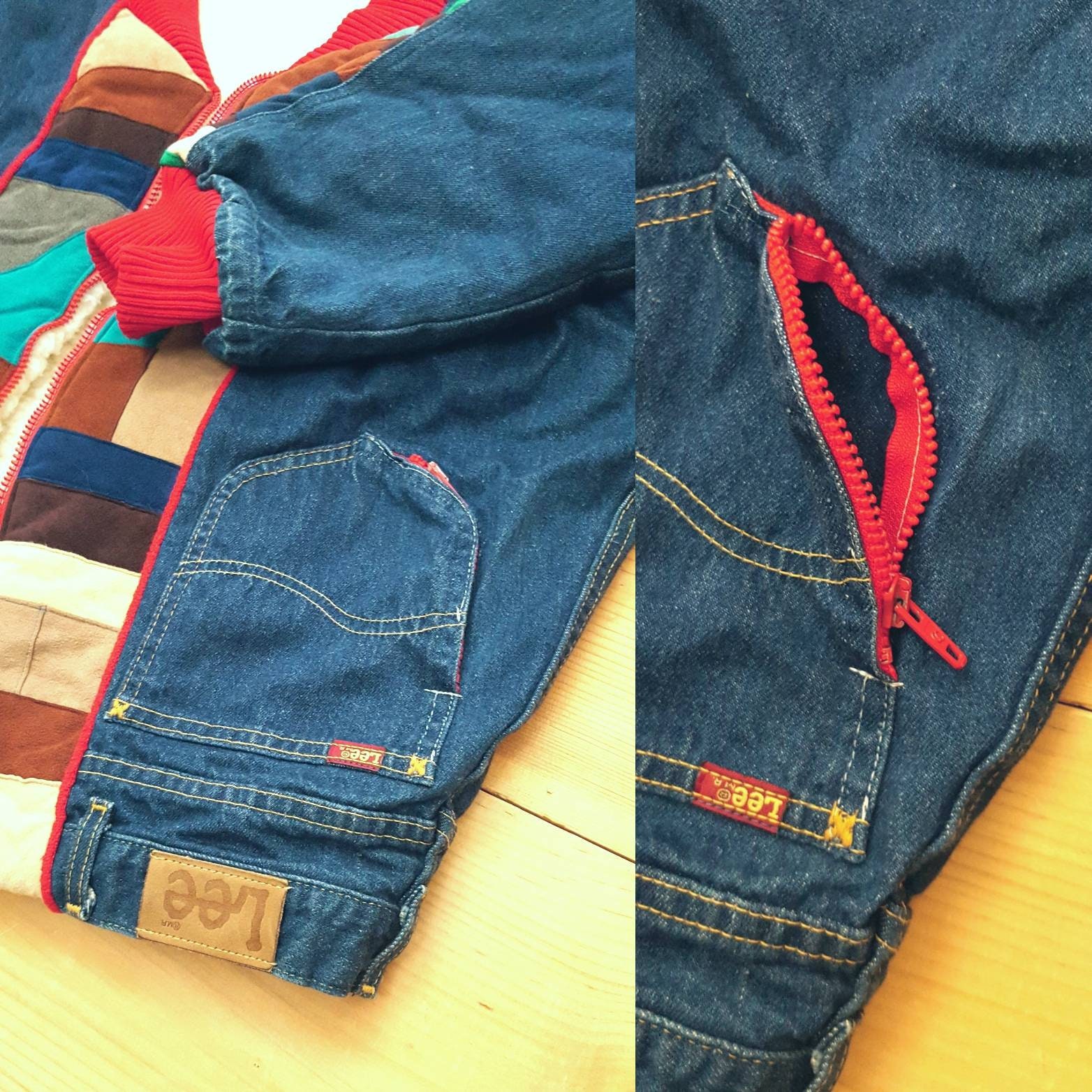 Vintage Patchwork Jacket // Vtg Lee Jeans Denim + Quilted