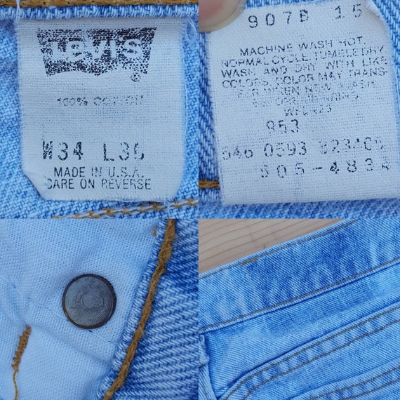 Vintage Levi's 505 Jeans  //  Vtg 1990s Levis Mad… - image 4