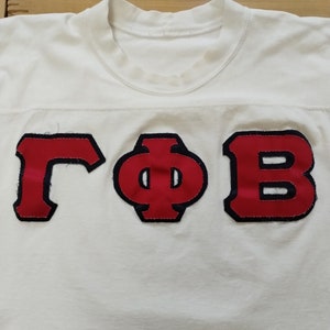 Vintage Gamma Phi Beta Jersey Cut Tee w/ Applique Named Vom-It // All Cotton Made in the USA T Shirt image 3