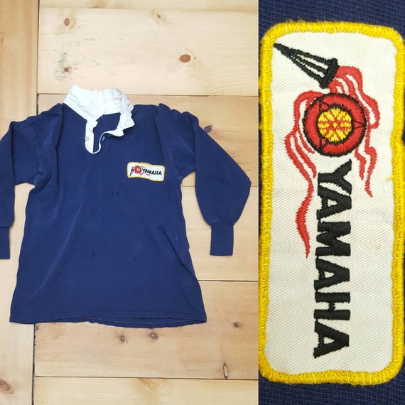 Vintage YAMAHA Distressed Threadbare Rugby Shirt Gem