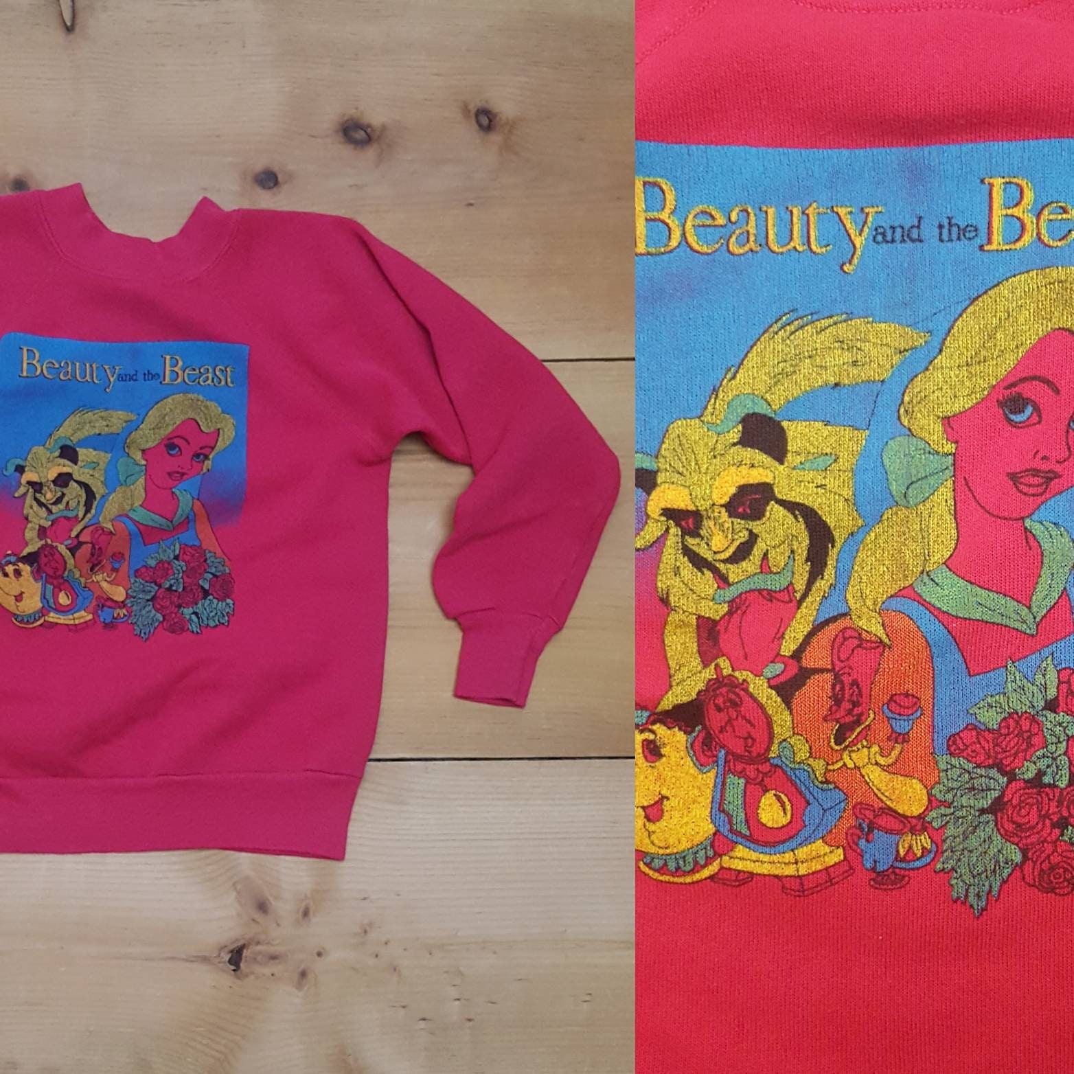 Vintage Beauty & the Beast Kids Sweatshirt // Vtg 90s Childs Vintage Beauty & the Beast Kids Sweatshirt // Vtg 90s Childs