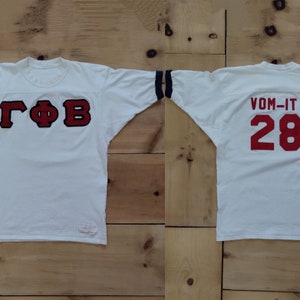 Vintage Gamma Phi Beta Jersey Cut Tee w/ Applique Named Vom-It // All Cotton Made in the USA T Shirt image 1