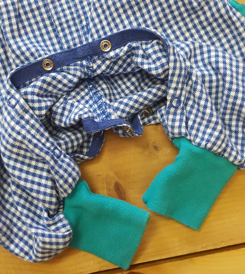 Vintage Gymboree Overalls Vtg Distressed Blue White Check Color Block Baby Bibs infant child size