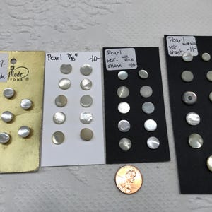 Pearl Buttons Tiny Self Shank 38 Mixed Sizes Small B-4