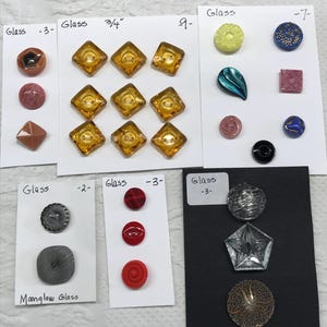 Fancy Glass Buttons Mix Colors Styles and Sizes B-10