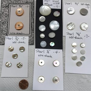 Pearl Buttons With Shanks 31 Mixed Sizes B-5