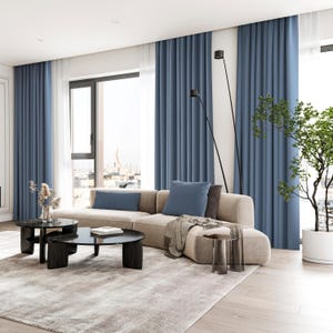 Extra wide double-sided blackout curtains – 17 colors, custom size, multiple hanging choices
