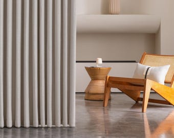 Extra Wide Linen Blackout Curtains, Custom Size, Natural Look