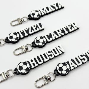 40% OFF BULK Personalized small soccer keychain soccer bag tag sports custom tag soccer team gift soccer keyrings team sport gift 3D printed