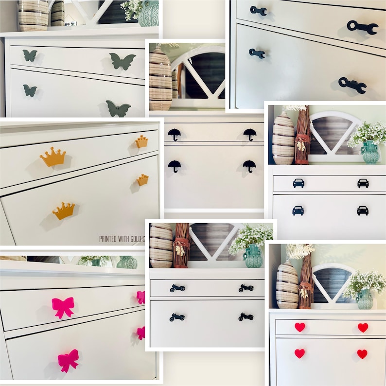 Ribbon knobs decorative knobs cabinet bow pulls 3d printed Ballerina decor zdjęcie 5