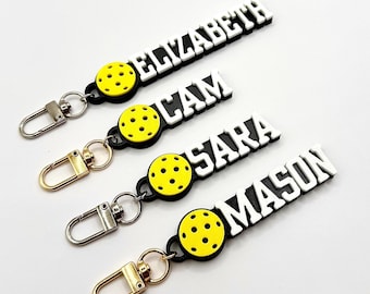 BULK 20% OFF Personalized Pickle Ball Keychain 3D Printed Custom Name Tag