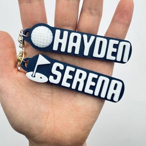 40% OFF BULK Golf bag tag personalized golf keychain custom golf name tag gold party favors goodie bags golf bag tag gifts 3d printed