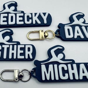 40% OFF BULK Swimming personalized keychain custom swimmer bag tag gifts team swimming players name tag gifts 3d printed swimmer keychain