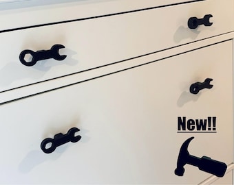 3D Printed Wrench & Hammer Knobs: Kids Mechanics Furniture Pulls