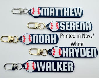 Bulk 20% off Baseball personalized small keychain baseball name tag custom baseball team gifts party favors baseball goodie bag 3d printed