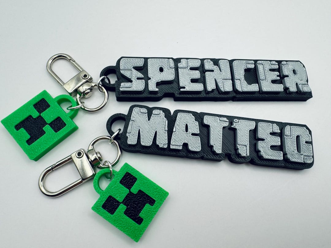 Personalized Minecraft Keychain: 3D Printed Creeper Party Favor - Etsy