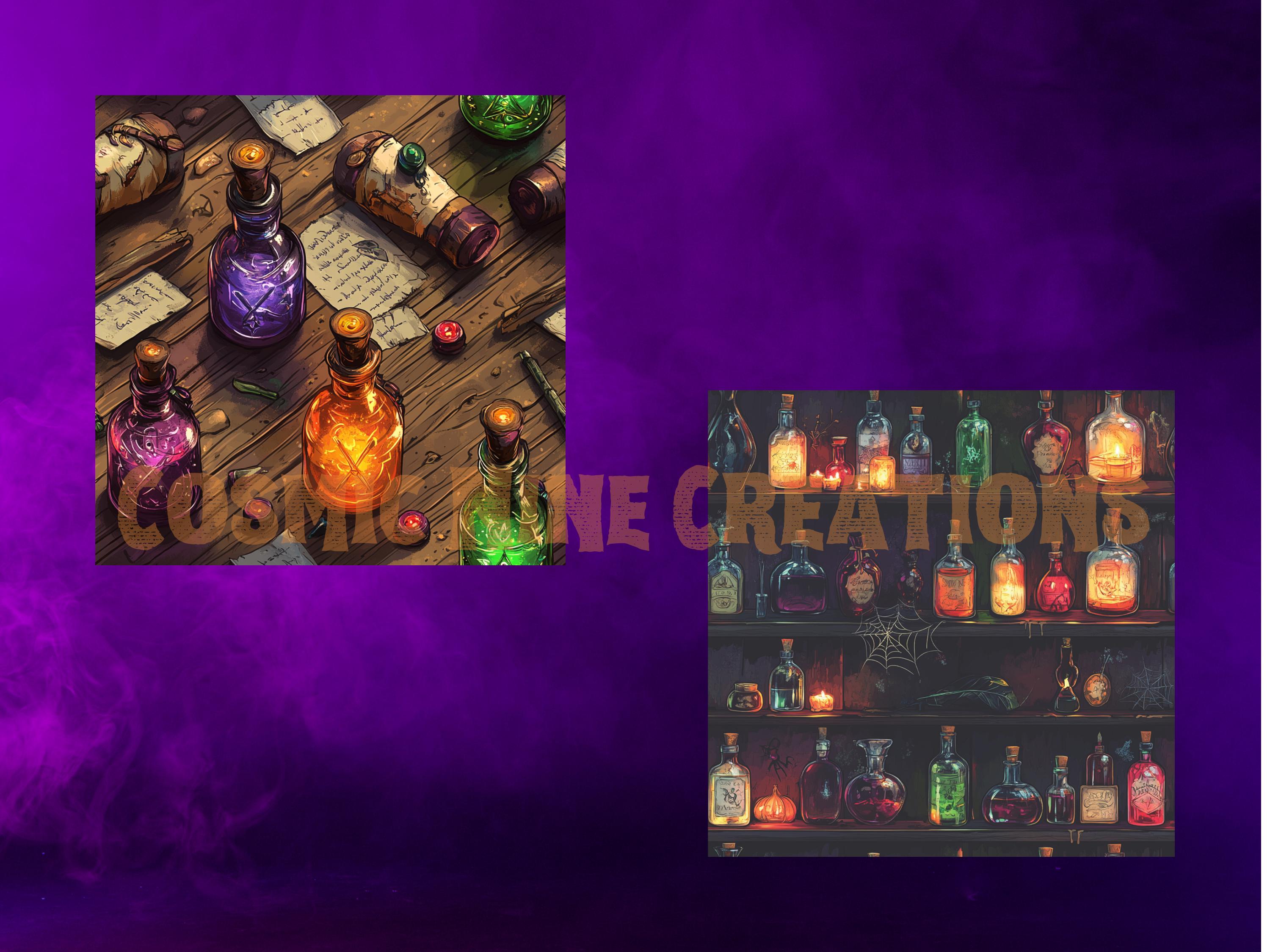 Potion Patterns Witch's Potion Seamless Patterns | 12 X 12 Inch 300 DPI JPG | Halloween ...