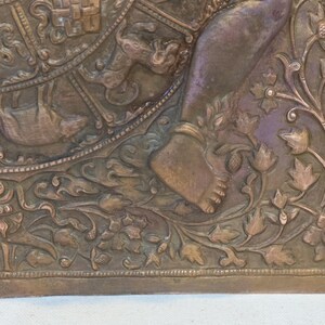 Vintage Copper Tibetan Thangka Wheel of Life, Nepal Art image 7