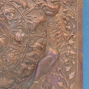 Vintage Copper Tibetan Thangka Wheel of Life, Nepal Art image 6