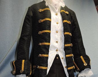 Pirate frock coat, POTC, Jack Sparrow, several styles, Custom Made any size, any color.