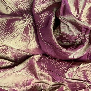 5 yard x 60 inch wide Remnant Exquisite magenta shot gold orange iridescent ruche taffeta apparel sewing craft costume fabric