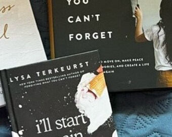 Bulk Lot of 2 Lysa Terkeurst Christian Books for women of Faith "I'll Start Again Tomorrow " AND "Forgiving What You Can't Forget"