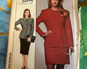 UNCUT Simplicity 9367 Vintage Misses jacket blazer and skirt sizes 8 10 12 14 Sewing Pattern