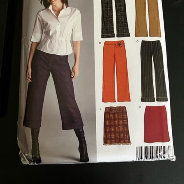 UNCUT Easy New Look 6510 yoga lounge below waist casual or dress pants capris and skirt size 10 12 14 16 18 20 22 Sewing Pattern