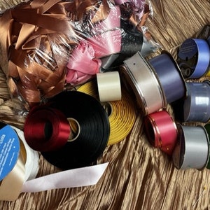 BULK Lot Pretty mix of various size ribbons for sewing crafting costuming bows wreaths floral
