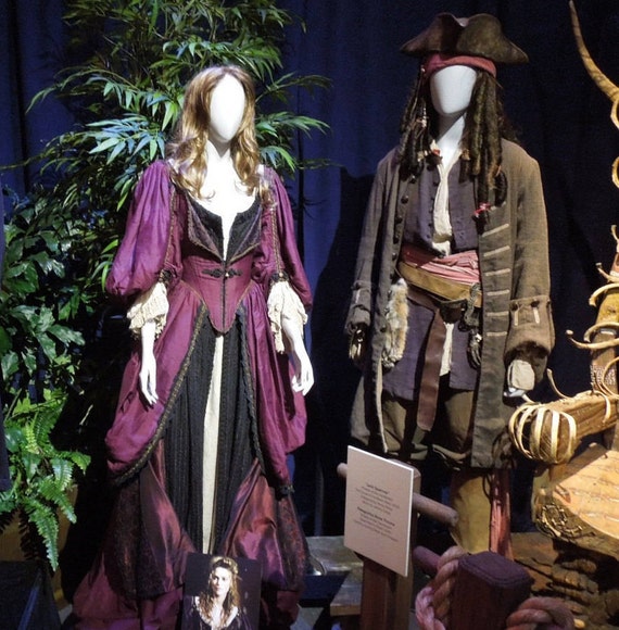 Custom made His and Her 5 piece ensemble Jack Sparrow and Elizabeth Swann 3 piece set chemise. overdress with corset and under dress