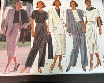 UNCUT Butterick 6709 Rare Vintage Misses jacket top skirt pants and scarf sizes 12 14 16 Sewing Pattern