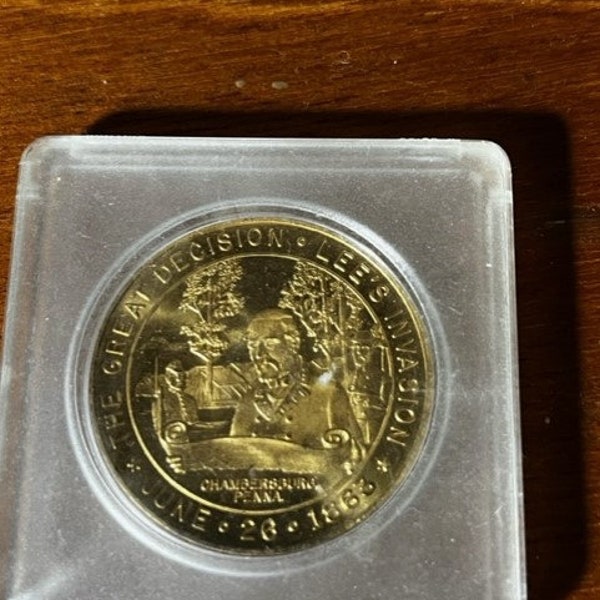 Vintage Bicentennial Chambersburg PA. Civil War mint in case The Great Decision Lee's Invasion Coin