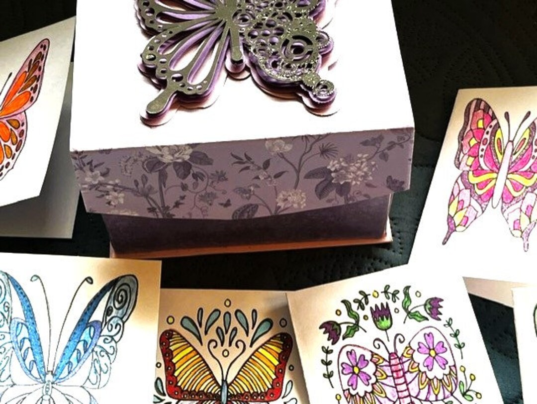 3D Handmade Butterfly Keepsake Box Set With 12 Small Blank Butterfly ...