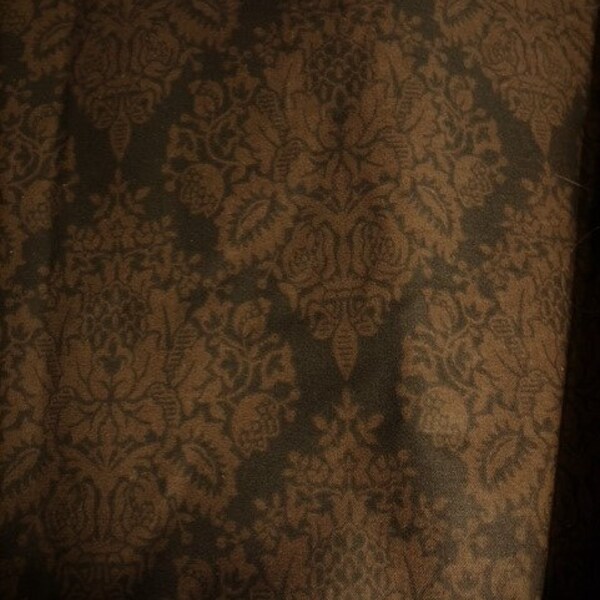 Brown Damask Fabric Etsy