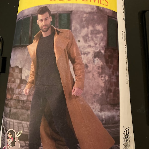 Used NcCalls 7374 fitted long coat with collar variations men's size 46 48 50 52 Costume Sewing Pattern