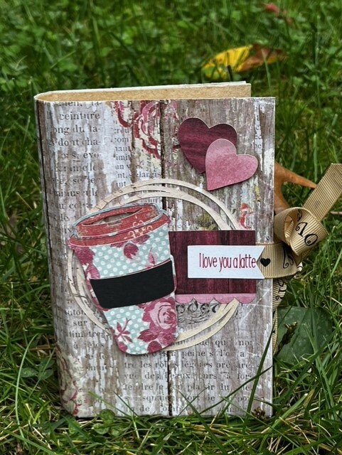 Diorama Decorative 3D handmade Keepsake Book Box" I love you a Latte" Coffee lover Coffee shop Gift with inside scene! Can be personalized!