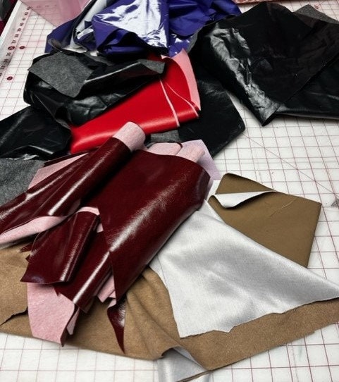 5 Lbs. Cow Leather Scraps for Crafting Large Leather Remnant