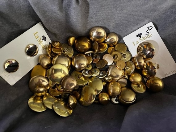 BULK Big Lot Antique Gold Brass Metal Half Ball Dome Buttons Amazing Deal  Great for Costumes Crafts Jewelry Church Dollmaking and Sewing 