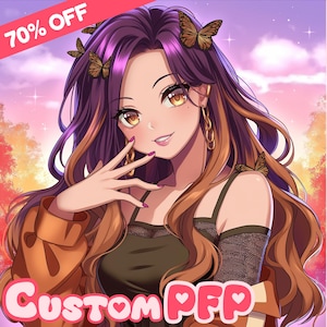 CUSTOM Pfp, PFP for twitch, Pfp Commission, PFP Anime, Profile Icon, Profile picture, Anime, Vtuber pfp, Character Commission, Pngtuber pfp